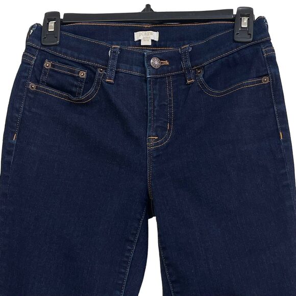 J Crew Factory SZ 26 Skinny Jeans Mid-Rise Zip-Fly Stretch Dark Wash Blue Womens - Picture 2 of 9